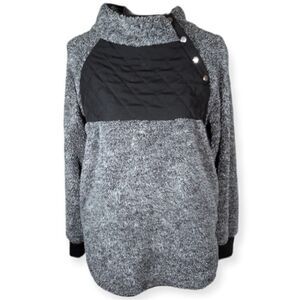 BLACK & GRAY TEDDY BEAR PULLOVER SZ.S EUC